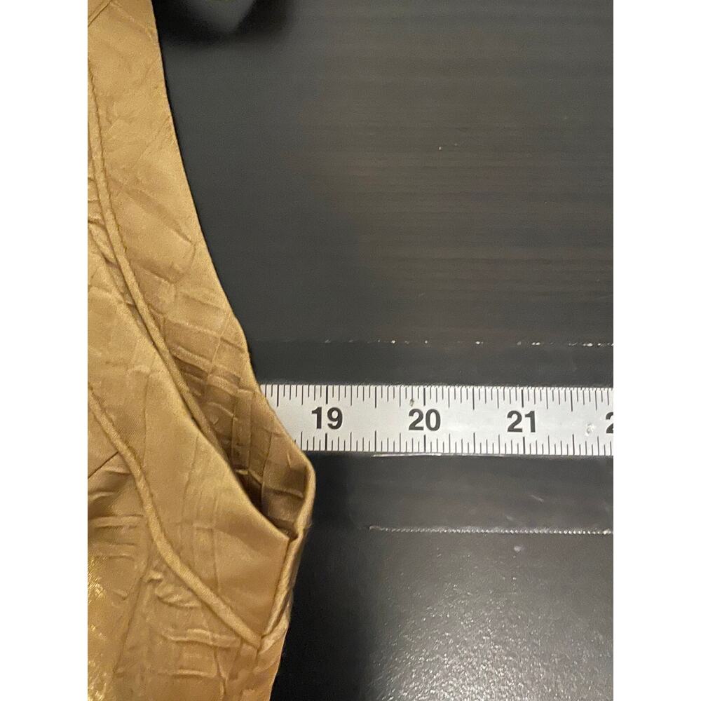 Vintage Jeanne Marc Womens Bodysuit Medium Gold Satin Sleeveless Designer 80s - Picture 4 of 7